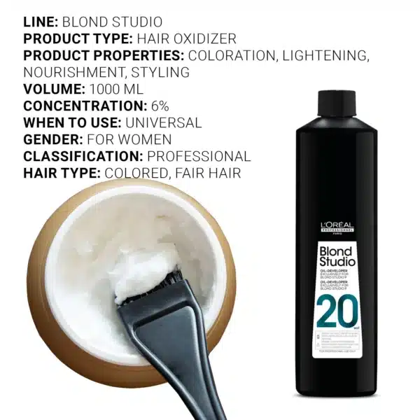 L'Oréal Professionnel Blond Studio 9 Oil Developer – 20 Volume 6% (1000ml)