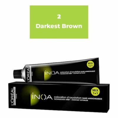 Loreal Professionnel INOA Ammonia-free Permanent Hair Color -2 (Darkest Brown)