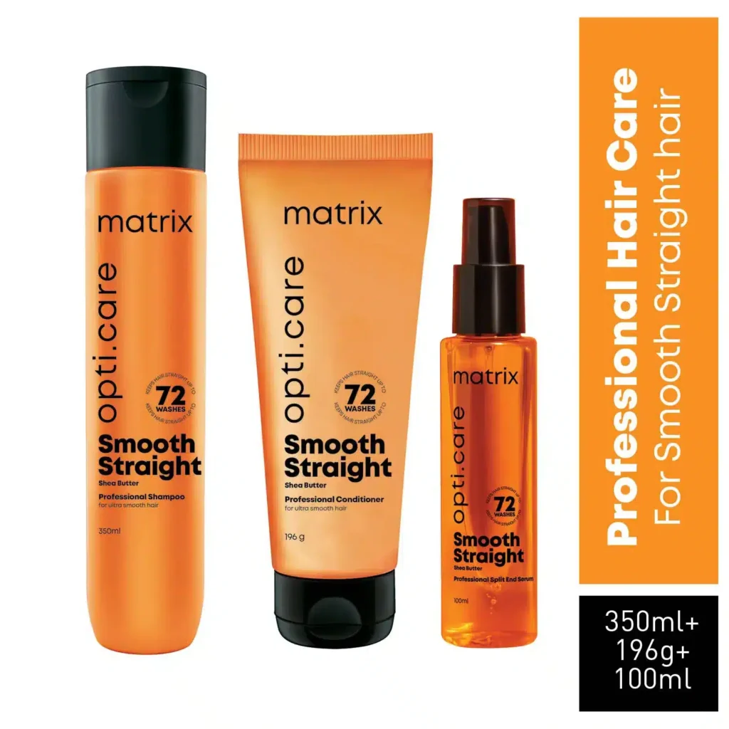 MATRIX Opti.Care Smooth Straight Hair Kit Shampoo 350ml, Conditioner 196g and Serum 100ml