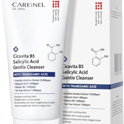 Carenel Cicavita B5 Salicylic Acid Gentle Cleanser 150ml Carenel Best Skincare Products,Carenel Lip Care Balm,,Buy Carenel Products Online,,Carenel Korean Skincare,Carenel Moisturizing Lip Mask,Anti-Melasma Cream,AHA BHA Peeling Serum,Korean Skincare,Niacinamide Zinc Serum,CICA Vitamin B5 Serum,Hydrating Lip Balm,for Acne Prone Skin,Brightening Cream,Gentle Exfoliating Serum