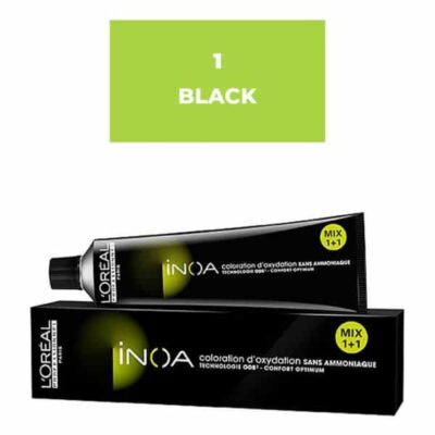 Loreal Professionnel Paris INOA Ammonia-free Permanent Hair Color – 1 (Black)