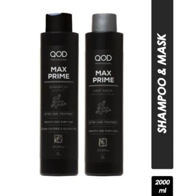 QOD Professional Max Prime After Treatment Shampoo and Mask 1000ml Each QOD Argan Conditioner,Argan Shampoo, Max Prime Hair Mask,Max Prime Shampoo,QOD Argan Combo,Max Prime Combo