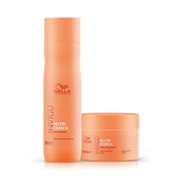 Wella Professionals INVIGO Nutri Enrich Mask 150ml and Shampoo 250ml Wella Nutri-Enrich 200ml combo, Wella all hair type, Wella Suitable for All Hair Types, Wella Softness and shine, Wella Moisturizing shampoo, Wella Sulfate-free shampoo, Wella shampoo 250ml, Wella Conditioner 200ml, wella hair care combo, INVIGO Nutri-Enrich Shampoo, INVIGO Nutri-Enrich Conditioner, Wella hair mask, Wella enrich mask,