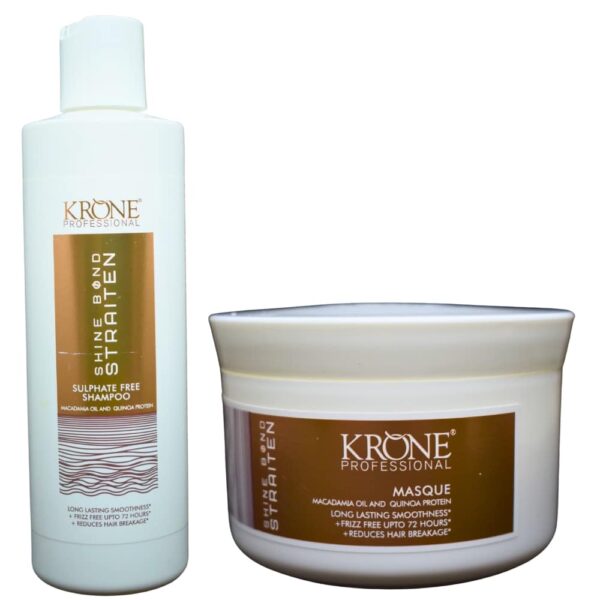 Krone Professional Shine Bond Straiten Sulphate Free Shampoo And Masque 200ml Each Krone,Krone Professional Anti Dandruff Hair Tonic,krone hair tonic,krone shine bond serum,krone shine bond shamoo,krone shine bond mask,krone pro-botox mask, krone pro-botox cleanser, krone pro-botox hair serum,Krone Hair sprey for all hair,Krone hair oil,Krone sulfate free shampoo,