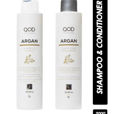 QOD Professional Argan Moisture-Shine Shampoo and Conditioner 1000ml Each QOD Argan Conditioner,Argan Shampoo, Max Prime Hair Mask,Max Prime Shampoo,QOD Argan Combo,Max Prime Combo