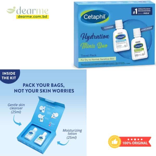 Cetaphil Mini Travel Pack for Sensitive Skin, Facewash & Moisturizer - Image 1