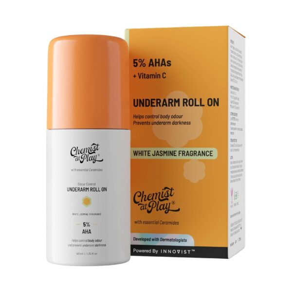 Chemist At Play UnderArm 5% AHA Roll-On ( White Jasmine Fragrance ) - Image 1