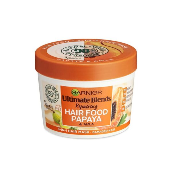Garnier Ultimate Blends Hair Food Papaya 3-in-1 Damaged Hair Mask Treatment – 390ml - Image 1