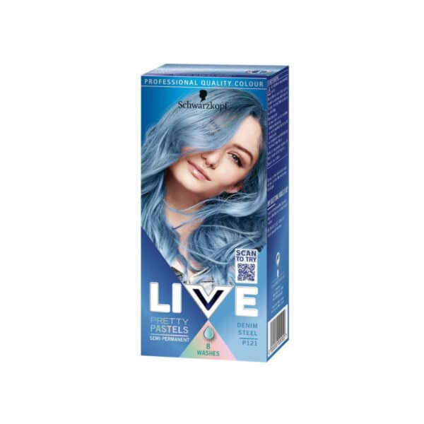 Schwarzkopf LIVE Semi-Permanent Hair Dye – Denim Steel P121 - Image 1